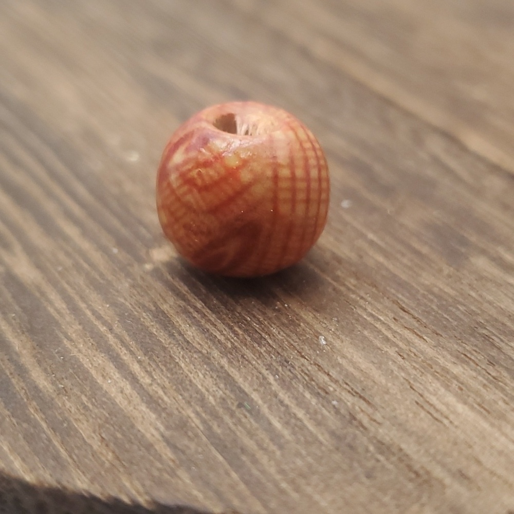 Amber plaid Tiki sunrise patterned‎ bead charm